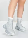 Pantofi Sport Dama cu Platforma 5WL110 WHITE | MEI