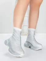 Pantofi Sport Dama cu Platforma 5WL110 WHITE | MEI