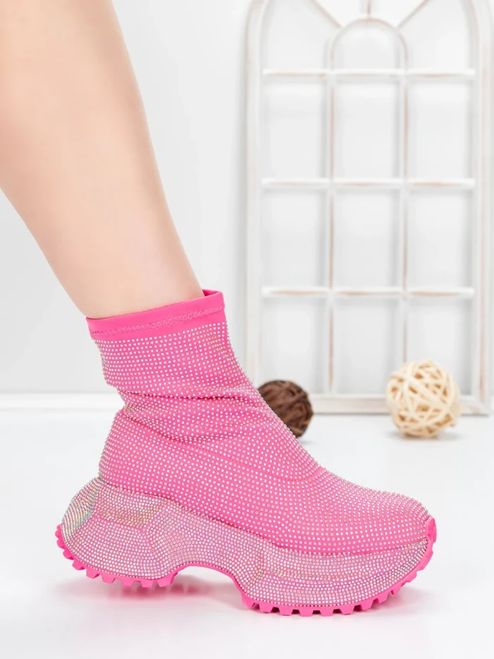 Pantofi Sport Dama cu Platforma 5WL110 ROSEO | MEI