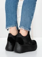 Pantofi Sport Dama cu Platforma 5WL111 BLACK | MEI