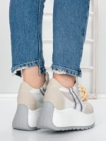 Pantofi Sport Dama cu Platforma 5WL111 WHITE | MEI
