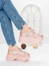 Pantofi Sport Dama cu Platforma 5WL112 PINK | MEI