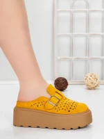 Papuci Dama cu Platforma 5WL113 YELLOW | MEI