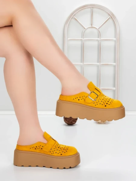Papuci Dama cu Platforma 5WL113 YELLOW | MEI