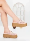 Papuci Dama cu Platforma 5WL113 PINK | MEI