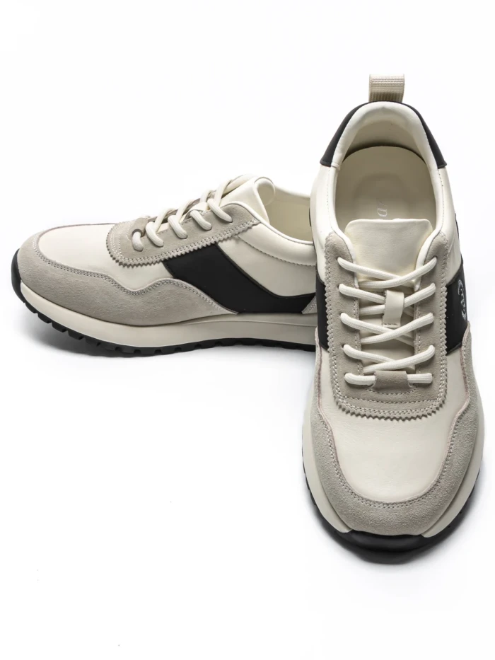 Pantofi Sport Barbati din piele naturala 5309 WHITE-BLACK | ADVANCER