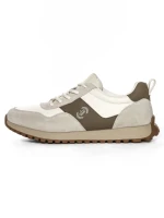 Pantofi Sport Barbati din piele naturala 5309 WHITE-APRICOT | ADVANCER
