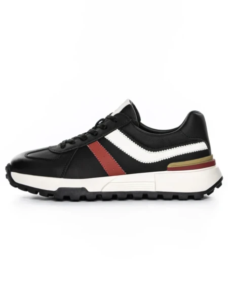 Pantofi Sport Barbati din piele naturala 5317 BLACK-RED | ADVANCER