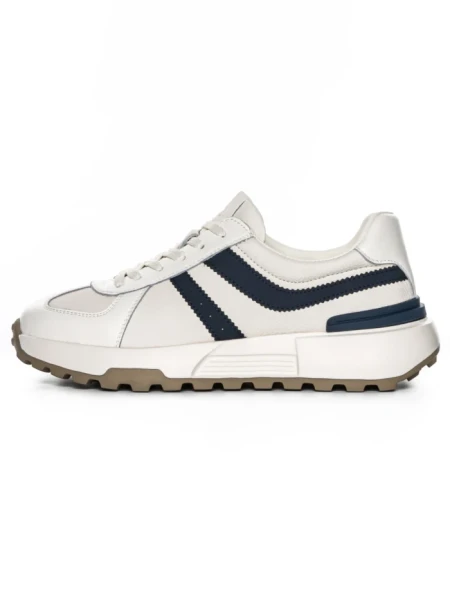 Pantofi Sport Barbati din piele naturala 5317 WHITE-BLUE | ADVANCER