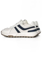 Pantofi Sport Barbati din piele naturala 5317 WHITE-BLUE | ADVANCER