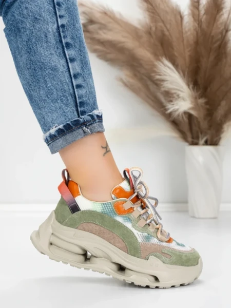 Pantofi Sport Dama din piele naturala 36868-1 GREEN | ADVANCER
