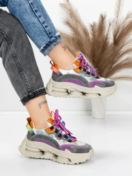 Pantofi Sport Dama din piele naturala 36868-1 PURPLE | ADVANCER
