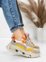 Pantofi Sport Dama din piele naturala 36868-1 YELLOW | ADVANCER