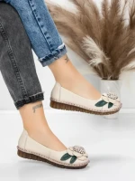 Balerini Dama din piele naturala 1817-6 CREAM | ADVANCER