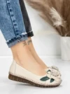 Balerini Dama din piele naturala 1817-6 CREAM | ADVANCER