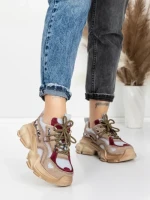 Pantofi Sport Dama din piele naturala Y5757-1 WINE | ADVANCER