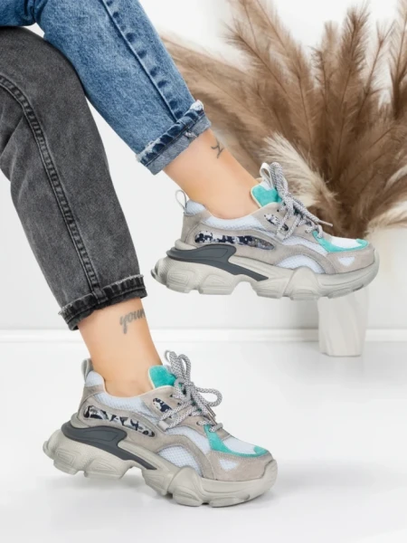 Pantofi Sport Dama din piele naturala Y5757-1 LIGHT GREEN | ADVANCER