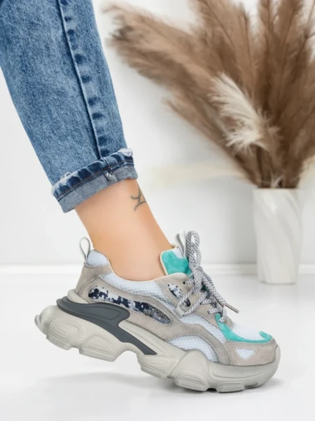 Pantofi Sport Dama din piele naturala Y5757-1 LIGHT GREEN | ADVANCER
