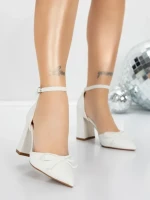 Pantofi cu Toc Gros 5XKK85 WHITE | MEI