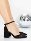 Pantofi cu Toc Gros 5XKK82 BLACK | MEI