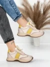Pantofi Sport Dama din piele naturala KM3309 YELLOW | ADVANCER