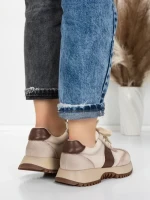 Pantofi Sport Dama din piele naturala KM3309 COFFEE | ADVANCER
