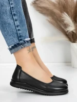 Balerini Dama din piele naturala 6651 BLACK | ADVANCER