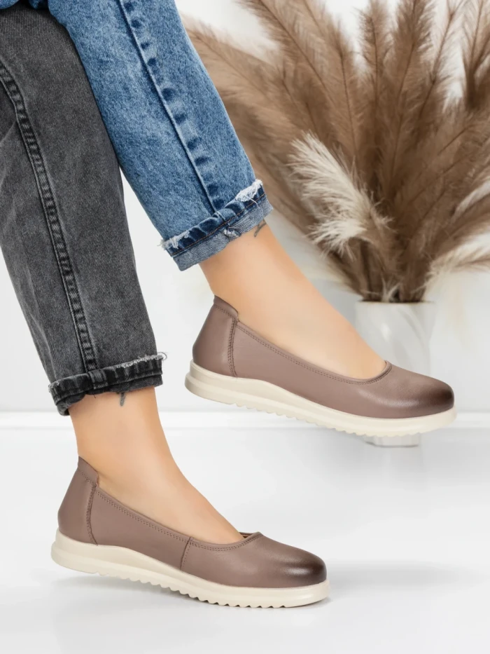 Balerini Dama din piele naturala 6651 DARK APRICOT | ADVANCER