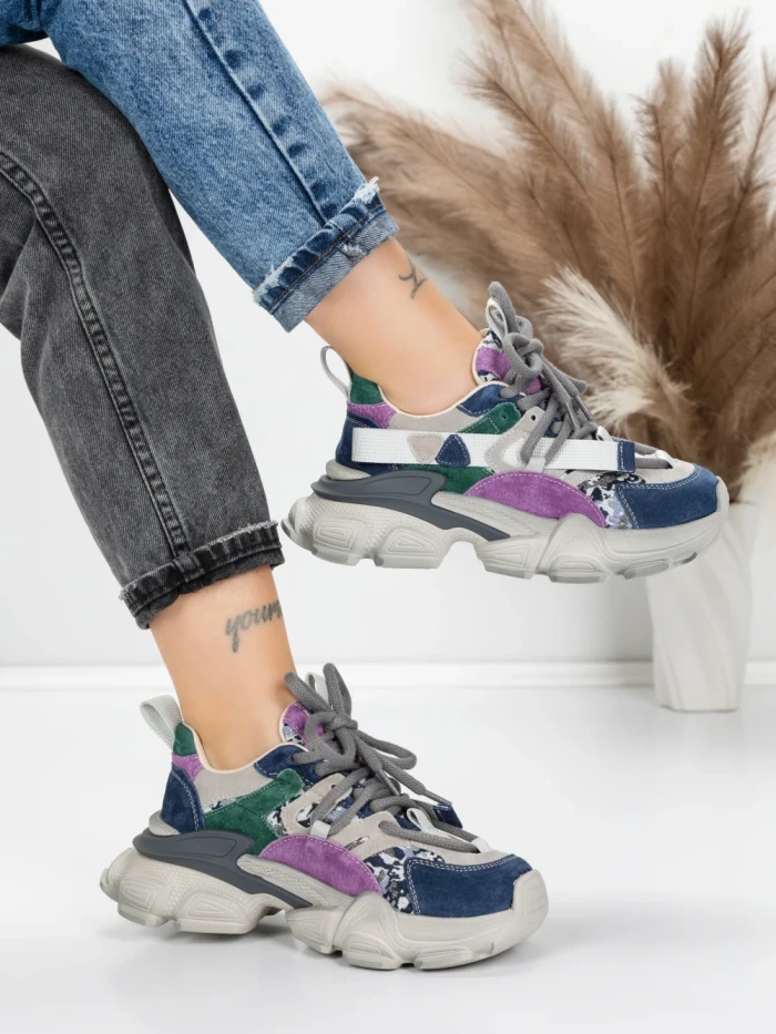 Pantofi Sport Dama din piele naturala Y5759-1 BLUE | ADVANCER