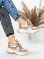 Pantofi Sport Dama din piele naturala HY3393 KHAKI | ADVANCER