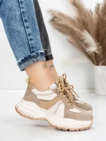 Pantofi Sport Dama din piele naturala HY3393 KHAKI | ADVANCER