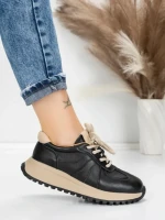 Pantofi Sport Dama din piele naturala 88253 BLACK | ADVANCER