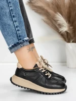Pantofi Sport Dama din piele naturala 88253 BLACK | ADVANCER