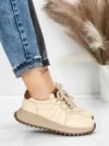 Pantofi Sport Dama din piele naturala 88253 CREAM | ADVANCER