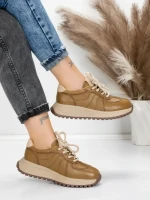 Pantofi Sport Dama din piele naturala 88253 KHAKI | ADVANCER
