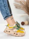 Pantofi Sport Dama din piele naturala HY2986 CREAM-GREY | FRANCO GERARDO