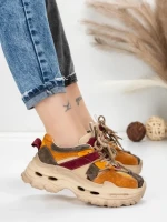 Pantofi Sport Dama din piele naturala HY2986 APRICOT-WINE | FRANCO GERARDO
