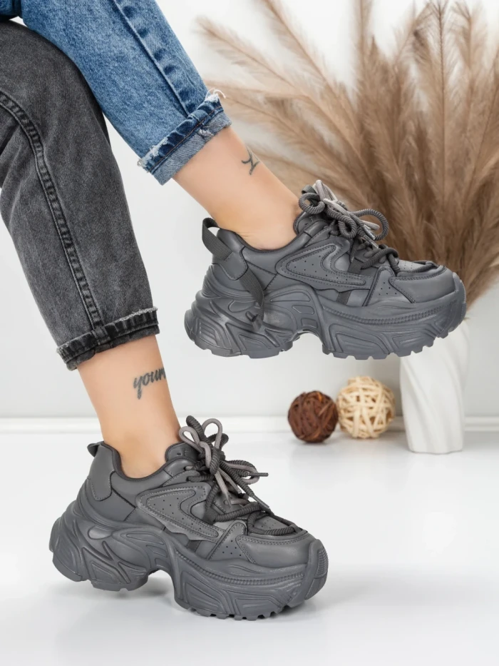 Pantofi Sport Dama din piele naturala 918-1 GREY | FRANCO GERARDO