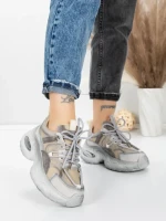 Pantofi Sport Dama din piele naturala HY2122 GREY | FRANCO GERARDO