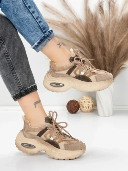 Pantofi Sport Dama din piele naturala HY2122 APRICOT | FRANCO GERARDO