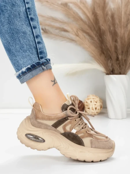 Pantofi Sport Dama din piele naturala HY2122 APRICOT | FRANCO GERARDO