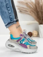 Pantofi Sport Dama din piele naturala HY2122 BLUE-PURPLE | FRANCO GERARDO