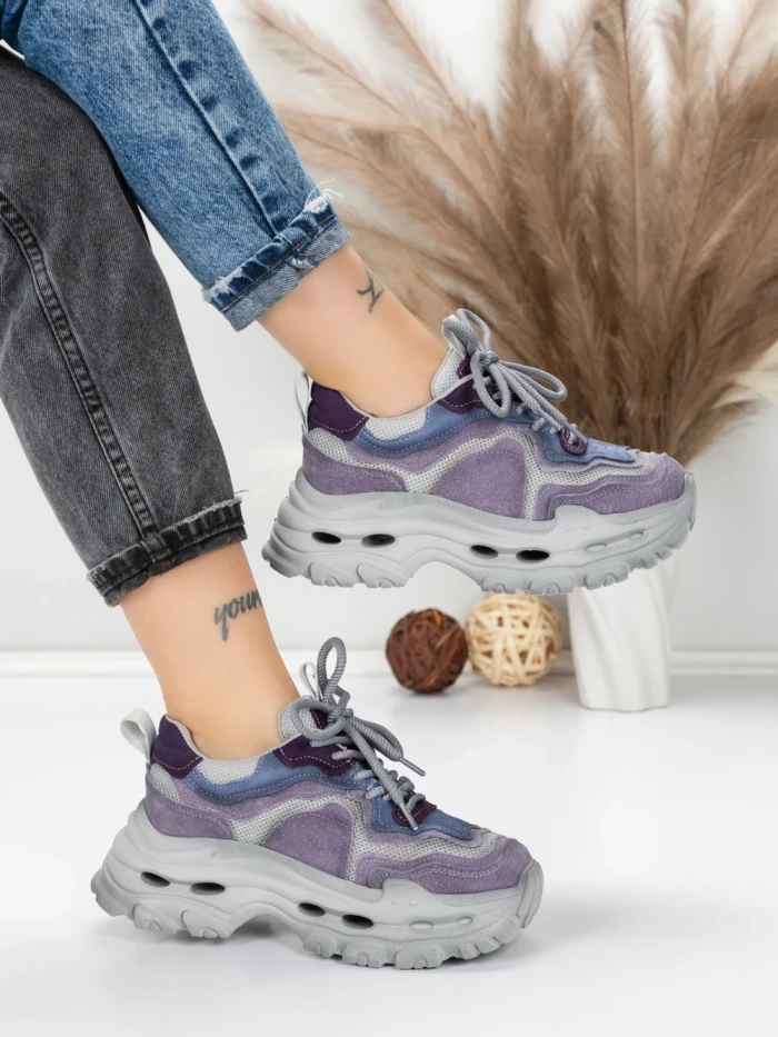 Pantofi Sport Dama din piele naturala HY2926-1 BLUE | FRANCO GERARDO