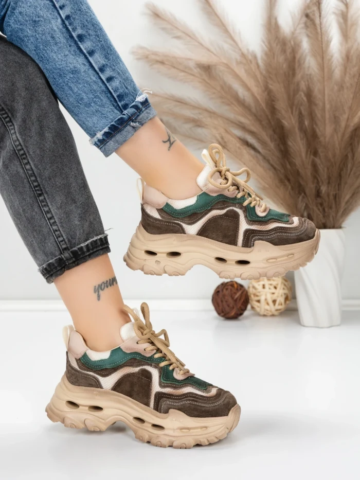Pantofi Sport Dama din piele naturala HY2926-1 GREEN | FRANCO GERARDO