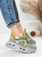 Pantofi Sport Dama din piele naturala HY2926-1 LIGHT GREEN | FRANCO GERARDO