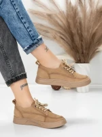 Pantofi Sport Dama din piele naturala 2535 KHAKI | FRANCO GERARDO