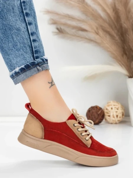 Pantofi Sport Dama din piele naturala 2535 RED | FRANCO GERARDO