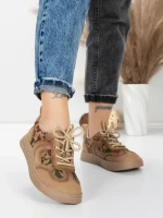 Pantofi Sport Dama din piele naturala 2536 KHAKI | FRANCO GERARDO