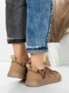 Pantofi Sport Dama din piele naturala 2536 KHAKI | FRANCO GERARDO