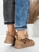 Pantofi Sport Dama din piele naturala 2536 KHAKI | FRANCO GERARDO